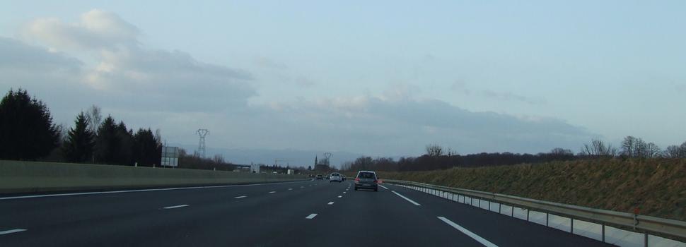Autoroute A36, dans le département du Territoire de Belfort (90) entre Montbéliard et Belfort