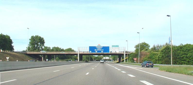 Autoroute A 36 à Mulhouse (68). Echangeur A36-Voie rapide Nord-Sud