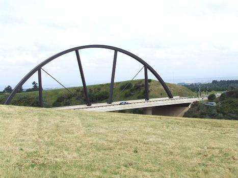 Aire des Volcans d'Auvergne sur l'autoroute A71: pont d'accès