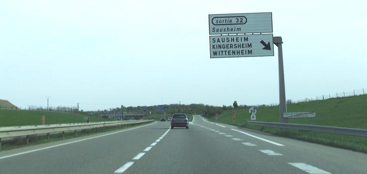 Autoroute A 35 à Sausheim. (Direction Bâle)