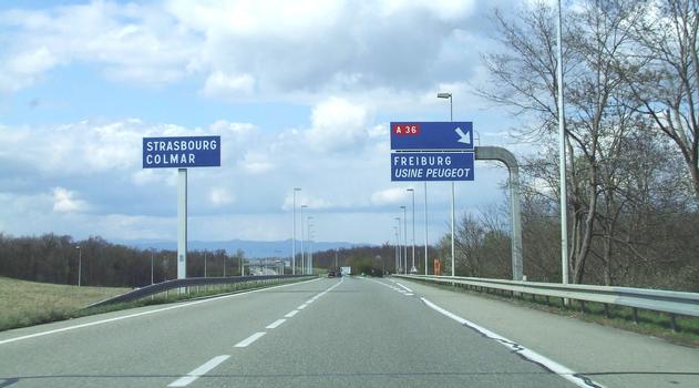 Autoroute A 35 à Sausheim (68)- Direction Colmar