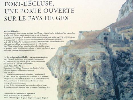 Explications en français concernant le Fort de l'Ecluse