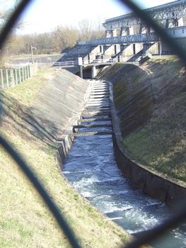 Barrage de Kembs sur le Rhin: Echelle à poissons