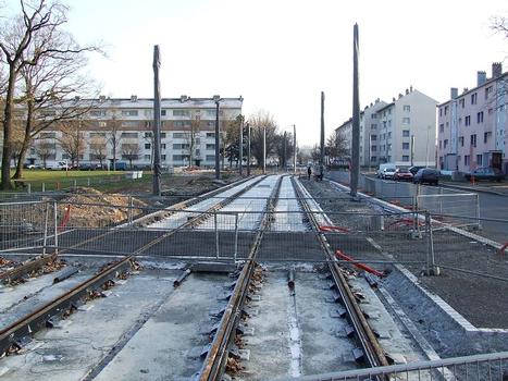 Mulhouse: Tram, extension ligne Nord-Sud à Bourtzwiller, rue St Nazaire