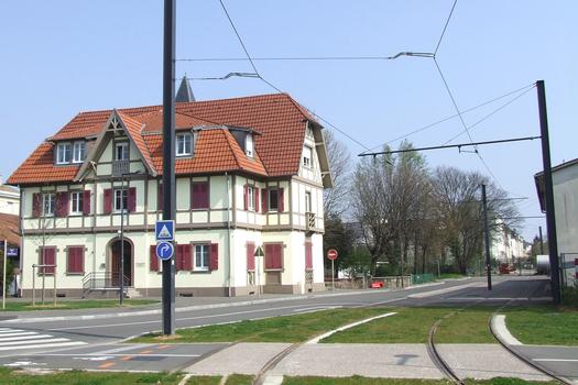Mülhausen - Übergang von der Ost-West-Linie des TramTrain auf das SNCF-Schienennetzwerk