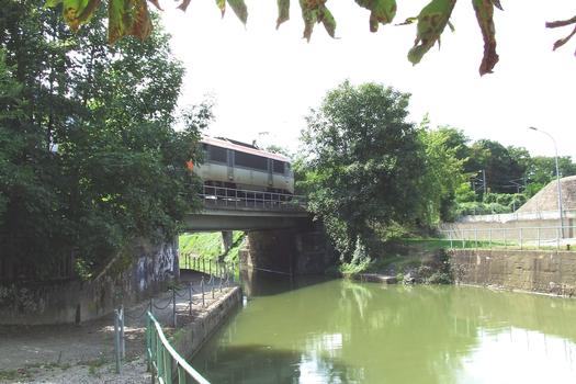 Railroad bridge across the Rhone-Rhine Canal at Mulhouse