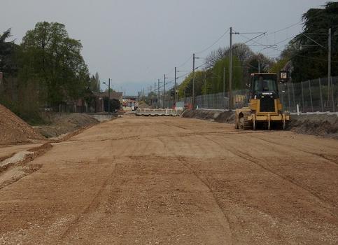 Tram-Train Mulhouse-Thann, travaux à Mulhouse entre les quartiers Daguerre et Dornach