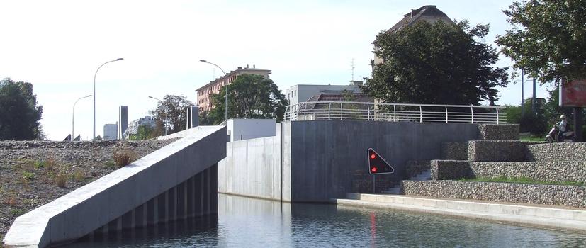 Mulhouse: Emplacement du futur Pont de la Hardt (Situation des travaux au 8 octobre 2006)