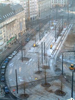 Mulhouse: La station «Europe» du Tram-train (en construction) vue depuis la Tour Montaigne