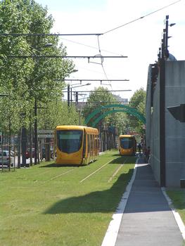 Mulhouse: Extrêmité Est de la ligne Est-Ouest du Tram-Train. (Fin des voies / Zone pour inversion de sens)
