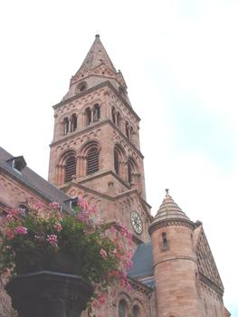 Temple Protestant de Munster (Haut-Rhin - Alsace) de style néoroman, construit entre 1867 et 1873 selon les plans de l'architecte Rutté