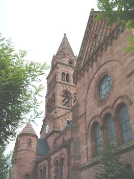 Temple Protestant de Munster (Haut-Rhin - Alsace) de style néoroman, construit entre 1867 et 1873 selon les plans de l'architecte Rutté
