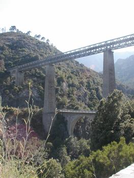 Ponts sur le Vecchio, au sud de Venacco (Haute Corse)Viaduc ferroviaire et ancien pont routier : Ponts sur le Vecchio, au sud de Venacco (Haute Corse) Viaduc ferroviaire et ancien pont routier