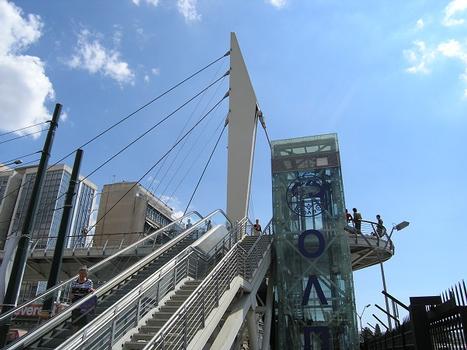 Access bridge at the metro station in Piraeus