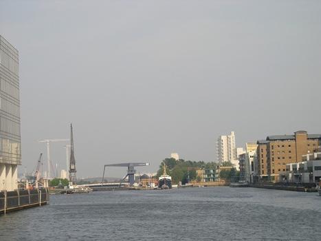 Blue Bridge (Bridge to Isle of Dogs), Docklands, London