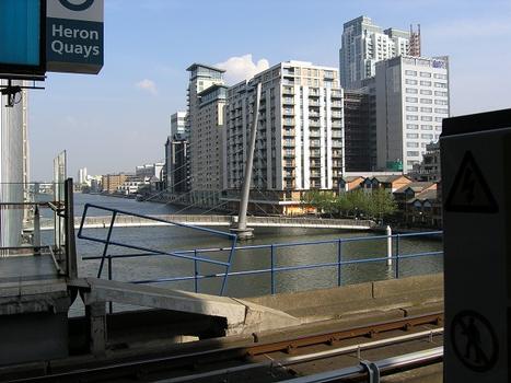 Footbridge to Canary Wharf, London