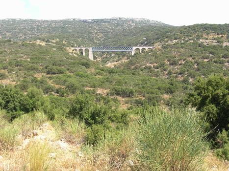 Achladocambos Viadukt, Griechenland (zwischen Parthenion und Elaiochorion)