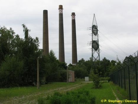 Muldenstein Power Plant supplying electricity to the railroad