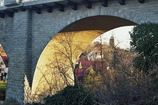 Friedensbrücke, Bautzen, von Süden, westlicher Bogen