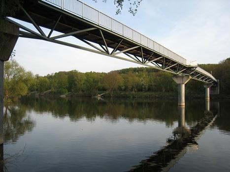 Nachtigallbrücke, von der nördlichen Ruhrseite, westlich der Brücke