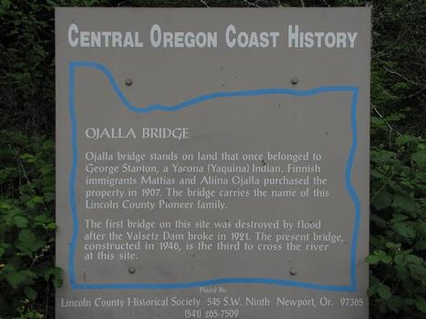 Siletz River Bridge history sign