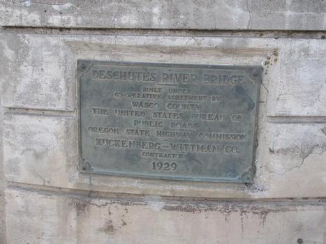 Deschutes River (Maupin) Bridge plaque