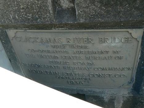 Clackamas River (Estacada) Bridge Plaque