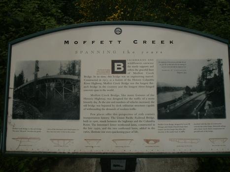 Moffett Creek Bridge informational sign