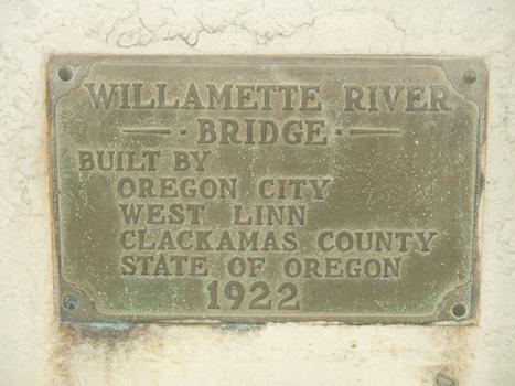 Oregon City Bridge plaque
