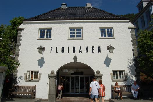 Talstation der Fløibanen, Bergen, Hordaland, Norwegen