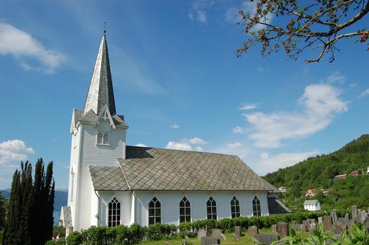 Kirche, Skanevik, Hordaland, Norwegen