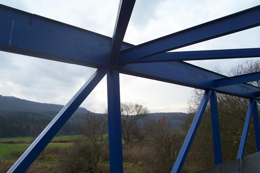 Former border bridge between Heldra and Treffurt used originally as a barrier on the Werra to prohibit anyone from crossing the German-German border above the waterline of the river