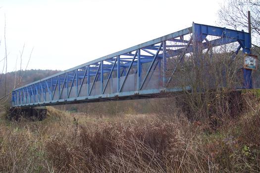 Former border bridge between Heldra and Treffurt used originally as a barrier on the Werra to prohibit anyone from crossing the German-German border above the waterline of the river