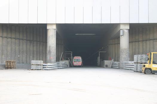 Tranchée couverte de l'entrée ouest du tunnel de Soumagne
