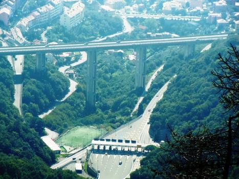Bagnara viaduct, across Genova Nervi ramps and toll station