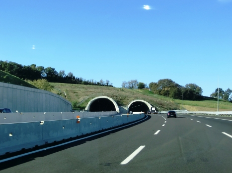Three lanes widened Montedomini Tunnel southern portals