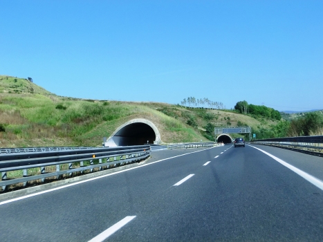 San Luigi Tunnel (on the left) and San Francesco di Paola northbound tunnel southern portals