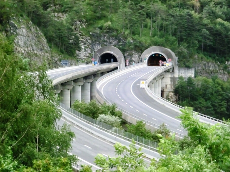 Cadramazzo Viaduct: Cadramazzo Viaduct and, in the back, Raccolana Tunnel northern portals