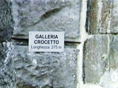 Crocetto Tunnel plate at southern portal