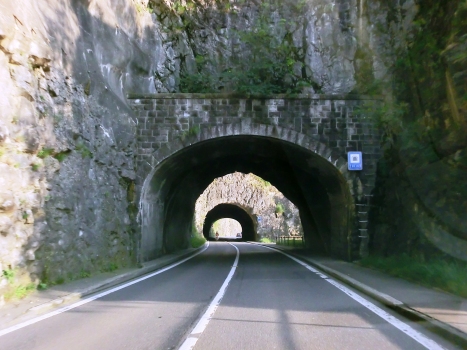 Franziskus Tunnel: Franziskus Tunnel and, in the back, Laui Tunnel northern portals