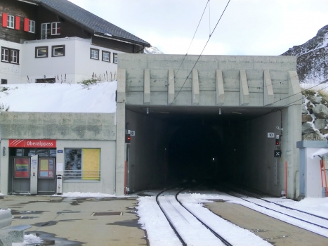 Oberalppass Station and Oberalppass Tunnel western portal