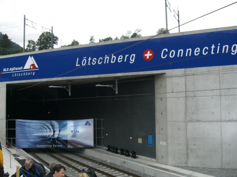 Lötschberg Base Tunnel northern portal on inauguration day