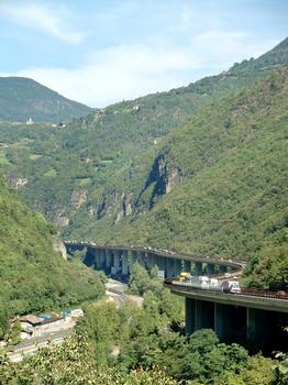 Campodazzo viaduct from service area Sciliar West