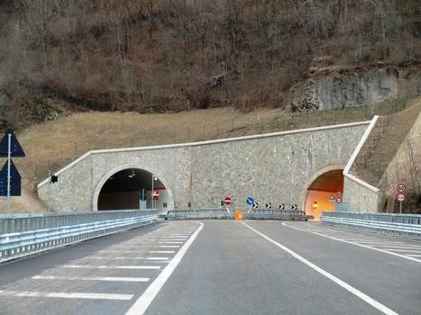 Berzo Tunnel (on the right)and Demo Tunnel southern portals
