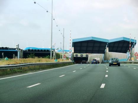 Schiphol Road Tunnels (1966 on the left, 2000 on the right) northern portals