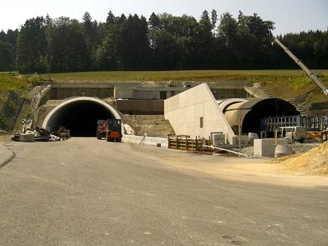 Aescher northern portals under construction in 2006