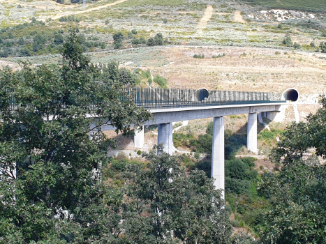 Lubian 1 (on the left) and Lubian 2 Tunnels western portals and Tuela Viaducts