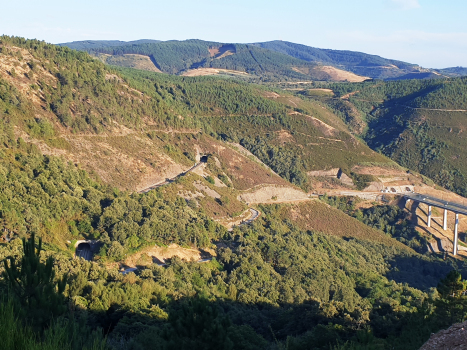 (from (from left to right) Iral Tunnel (n.56), Portocamba 2 Tunnel (n.55) and Portocamba High-Speed Rail Tunnel western portals