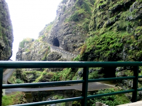 Old ER101 Agua d'Alto Tunnel and Ribeira do Inferno Tunnel (on the right) western portals