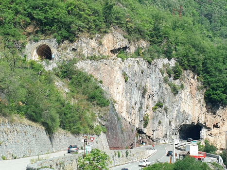 Les Fours Tunnel (on the left) and Millefonts Tunnel northern portals